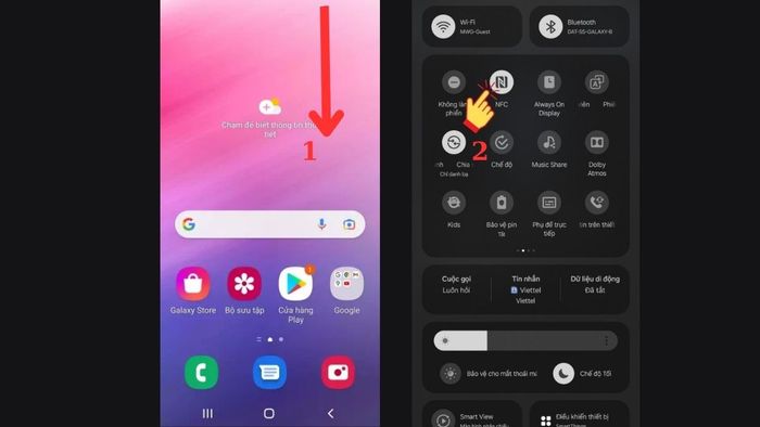 Bật/tắt NFC trên Samsung dễ dàng qua thanh thông báo